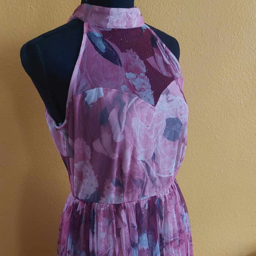 NWT Floor Length Halter Dress with Sparkle